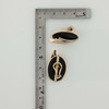 14K Yellow Gold Large Black Onyx and Diamond Earrings Circa 1990