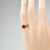Vintage 18K Yellow Gold Synthetic Red Spinel Ring Size 3.75 Circa 1950