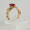 Vintage 18K Yellow Gold Synthetic Red Spinel Ring Size 3.75 Circa 1950