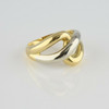 18K White and Yellow Gold Loop Knot Ring Size 8.25 Circa 1990