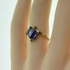 10K Yellow Gold Amethyst Ring Scrolled Bypass Design Size 6,Circa 1960