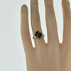 10K Yellow Gold Amethyst Ring Scrolled Bypass Design Size 6,Circa 1960