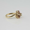 10K Yellow Gold Diamond and Ruby Ring Size 4.5 Circa 1960