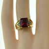 10K Yellow Gold Synthetic Ruby and Diamond Ring Size 6.5 Circa 1960