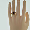 10K Yellow Gold Synthetic Ruby and Diamond Ring Size 6.5 Circa 1960