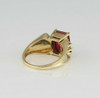 10K Yellow Gold Synthetic Ruby and Diamond Ring Size 6.5 Circa 1960