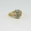 10K Yellow Gold Cubic Zirconia Cluster Ring Size 6 Circa 1960