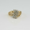 10K Yellow Gold Cubic Zirconia Cluster Ring Size 6 Circa 1960