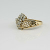 10K Yellow Gold Cubic Zirconia Cluster Ring Size 6 Circa 1960