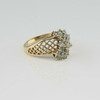 10K Yellow Gold Cubic Zirconia Cluster Ring Size 6 Circa 1960