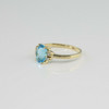 10K Yellow Gold Blue Topaz and Diamond Accented Ring Size 6 Circa 1970