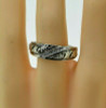10K White Gold Diamond Carved Band Size 11.5