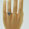 10K White and Yellow Gold Cubic Zirconia Nugget Style Ring Size 12.5 Circa 1970