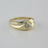 10K Yellow and White Gold 1/5 ct Diamond Ring Size 10.25 Circa 1950