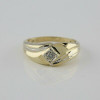 10K Yellow and White Gold 1/5 ct Diamond Ring Size 10.25 Circa 1950
