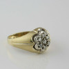 10K Yellow Gold Diamond Rosette Ring Size 10 Circa 1960