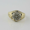 10K Yellow Gold Diamond Rosette Ring Size 10 Circa 1960