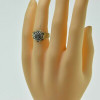 10K Yellow Gold Diamond Rosette Ring Size 10 Circa 1960