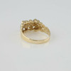 Men's 14K Yellow Gold Diamond Nugget Style Ring Size 12.5 Circa 1970