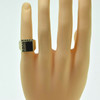 Men's 14K YG Black Onyx and Diamond Ring Nugget Style Size 7.5 Circa 1970
