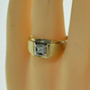 Men's 14K Yellow Gold Diamond Ring Brushed Finish Size 11.75 Circa 1950