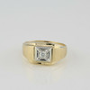 Men's 14K Yellow Gold Diamond Ring Brushed Finish Size 11.75 Circa 1950