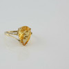 10K Yellow Gold Pear Citrine Ring Bypass Design Size 8.25 Circa 1960