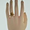 10K Yellow Gold Pear Citrine Ring Bypass Design Size 8.25 Circa 1960