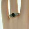 10K Yellow Gold Sapphire and Diamond Ring Size 9.25 Circa 1960