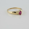 10K Yellow Gold 1/2ct + Ruby Ring Size 7.75 Circa 1960