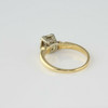 14K Yellow Gold Vintage Mounting with Diamond Simulant Engagement Ring Size 5.5