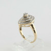 Vintage 10K Yellow Gold 1 ct Diamond Ellipse Cocktail Ring Size 7 Circa 1960