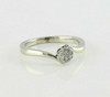 10K White Gold 20 point Diamond Rondel Ring Size 7.25 Circa 1970