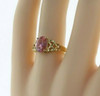 10K Yellow Gold Pink Oval Faceted Stone Ring Size 8 Circa 1970