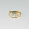 10K Yellow Gold Handmade Diamond Ring Size 7.75+ Circa 1950