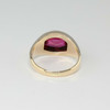 10K Yellow Gold Red Spinel Ring with Cushion Shaped Stone Size 9 Circa 1990