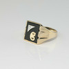 10K Yellow Gold Black Onyx C Initial and Diamond Size 10.25