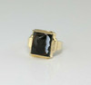 10K Yellow Gold Onyx Cameo Double Roman Soldier Head Ring Size 10 Circa 1950