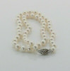 6.1 - 6.5mm Pearl Strand 16 Inches Length 14K White Gold Clasp Diamond Set