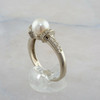 14K Yellow Gold 7mm Pearl and Diamond Chip Ring Size 8.75