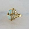 14K Yellow Gold Opal Filigree Ring Size 7.75