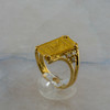 14K Yellow Gold Gold Bar and Diamond Ring Size 7