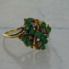 10K Yellow Gold Emerald and Diamond Wirework Ring Size 9.25