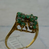 10K Yellow Gold Emerald and Diamond Wirework Ring Size 9.25