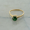 Vintage 10K Yellow Gold Green Stone Solitaire Ring Circa 1930 Size 8.5