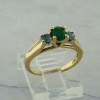 10K Yellow Gold Emerald and Blue Zircon Ring Size 5
