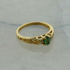 10K Yellow Gold Emerald Filigree Ring Size 5.5