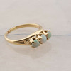 Vintage 10K Yellow Gold Opal 3 Stone Ring Size 4.75