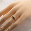 Vintage 10K Yellow Gold Opal 3 Stone Ring Size 4.75