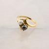 10K Yellow Gold Two Pearl Bypass Ring Size 4.75